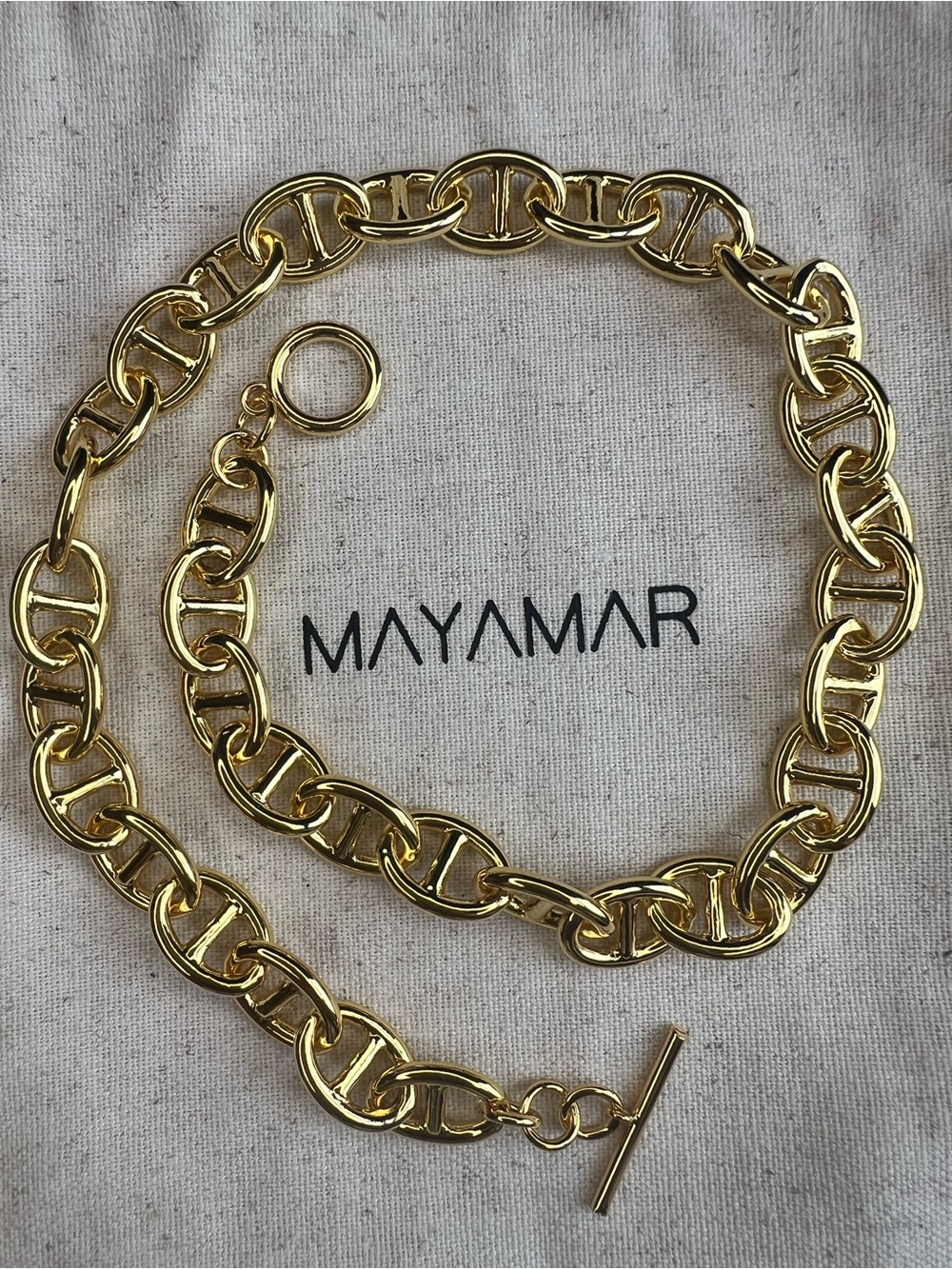 MAYAMAR 24k Gold Link Chain Necklace NWOT